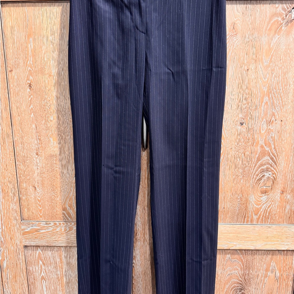 Armani Collezioni Navy Pinstripe Dress Pants – 99% Virgin Wool